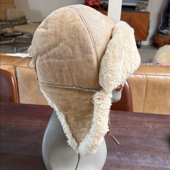 Vintage Bighorn Sheepskin Co.Leather Earflap Trapper Hat - Picture 2 of 13